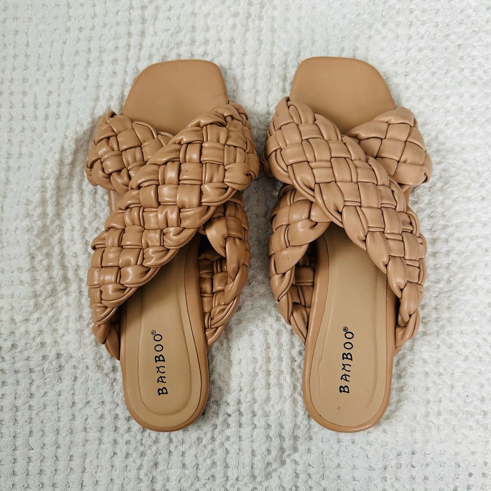 BAMBOO Cali Braided Sandals | Size 7